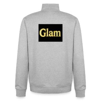 Glam Diamond Letters - Unisex Organic Zip Sweatshirt by Stanley/Stella - heather grey - Back - AI Model Male 185 light (185cm)