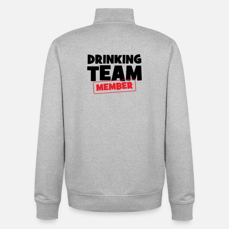 Drinking Team Member / Alcool - Sweat zippé unisexe en coton bio Stanley/Stella - gris chiné