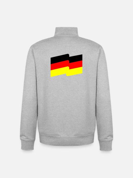 Flag - Unisex Organic Zip Sweatshirt by Stanley/Stella - heather grey