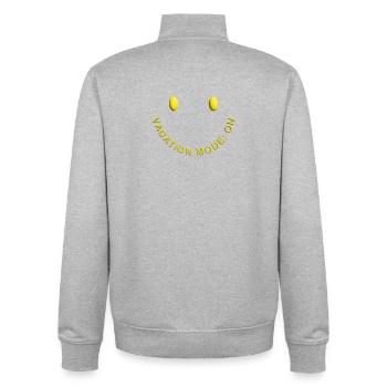 Mode vacances sur la bonne humeur - Sweat zippé unisexe en coton bio Stanley/Stella - gris chiné - Dos - AI Model Male 185 light (185cm)