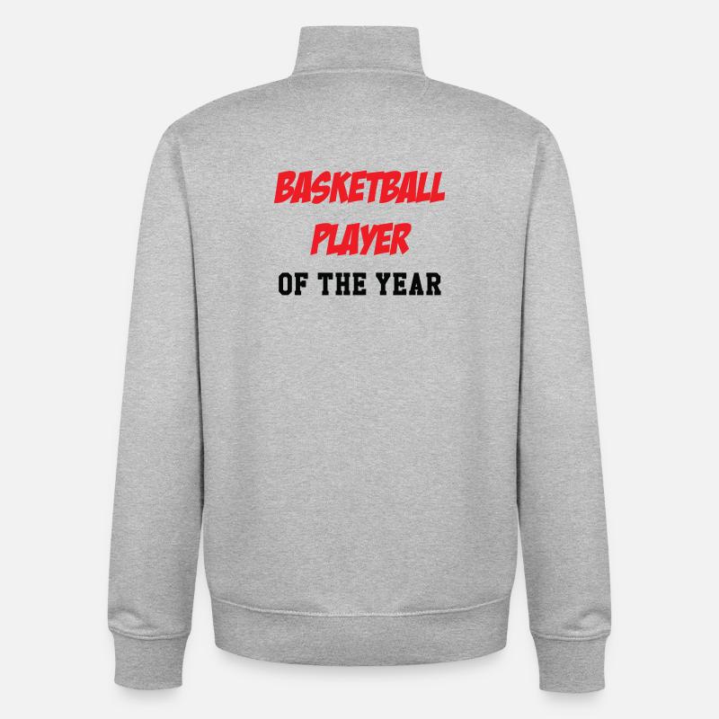 joueur de Basket de l'Année - Sweat zippé unisexe en coton bio Stanley/Stella - gris chiné