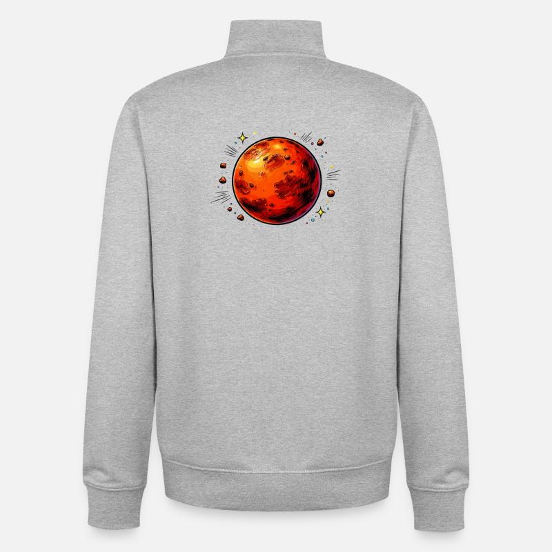 Roter Planet Mars - Unisex Organic Zip Sweatshirt von Stanley/Stella - Grau meliert
