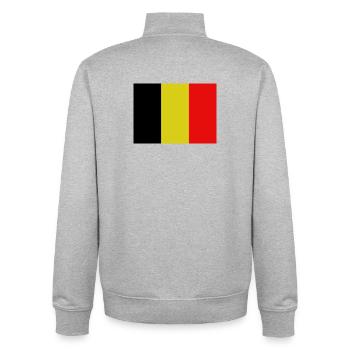 Belgian flag - Unisex Organic Zip Sweatshirt by Stanley/Stella - heather grey - Back - AI Model Male 185 light (185cm)