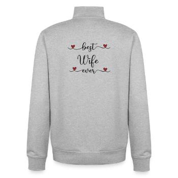 beste Ehefrau - Unisex Organic Zip Sweatshirt von Stanley/Stella - Grau meliert - Hinten - AI Model Male 185 light (185cm)