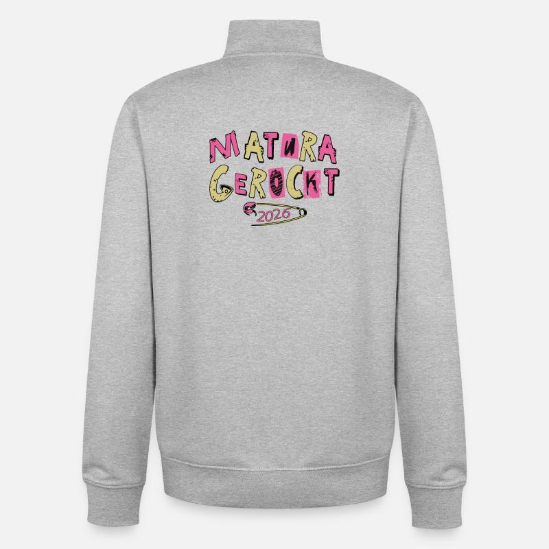 Matura gerockt - Unisex Organic Zip Sweatshirt von Stanley/Stella - Grau meliert