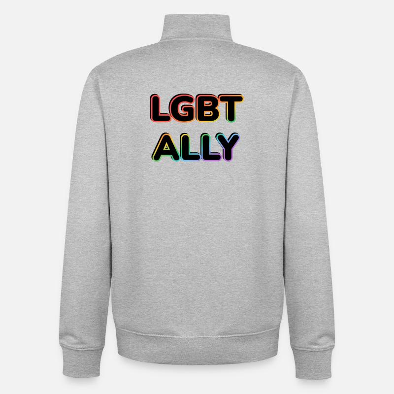 ALLIÉE LGBT - Sweat zippé unisexe en coton bio Stanley/Stella - gris chiné
