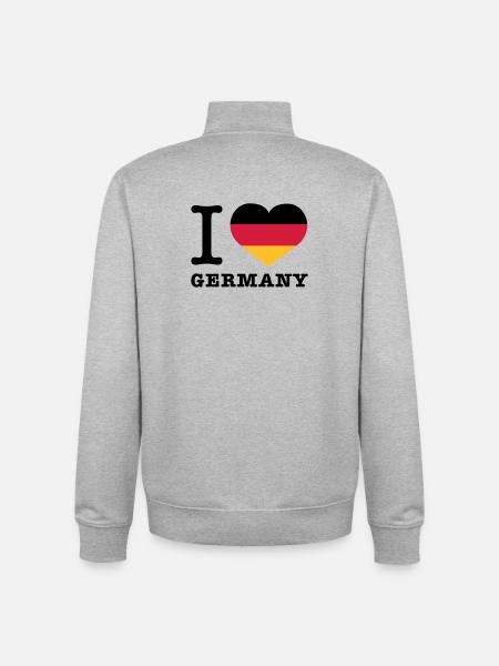 I love Germany - Unisex Organic Zip Sweatshirt von Stanley/Stella - Grau meliert