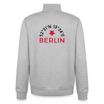 Berlin - Unisex Organic Zip Sweatshirt by Stanley/Stella - heather grey - Back - AI Model Male 185 light (185cm)