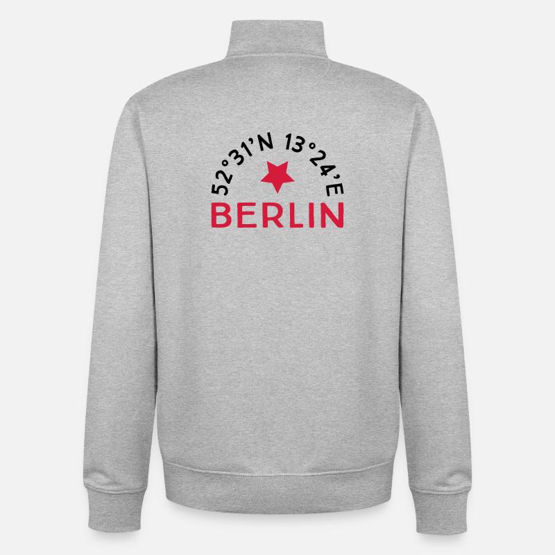 Berlin - Sweat zippé unisexe en coton bio Stanley/Stella - gris chiné