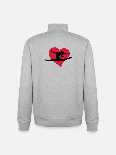 Gymnastic heart - Unisex Organic Zip Sweatshirt by Stanley/Stella - heather grey