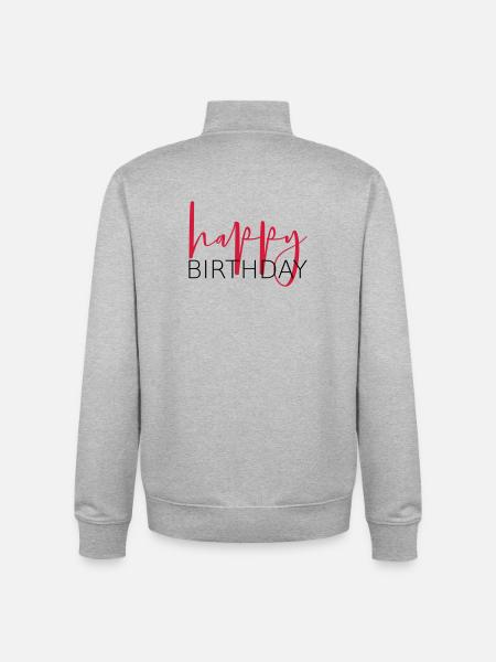 happy birthday congratulation gift idea - Unisex Organic Zip Sweatshirt by Stanley/Stella - heather grey