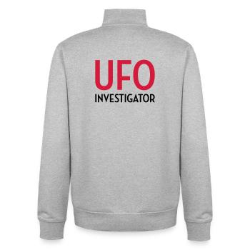 Ufo Alien Raum außerirdisches Aussenseiter - Unisex Organic Zip Sweatshirt von Stanley/Stella - Grau meliert - Hinten - AI Model Male 185 light (185cm)