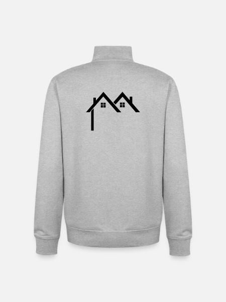 Wohngebiet Logo Häuser - Unisex Organic Zip Sweatshirt von Stanley/Stella - Grau meliert
