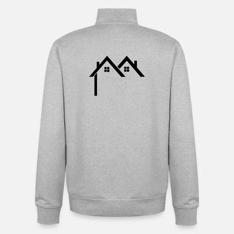 Wohngebiet Logo Häuser - Unisex Organic Zip Sweatshirt von Stanley/Stella - Grau meliert