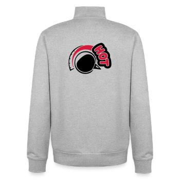 Hot - Unisex Organic Zip Sweatshirt by Stanley/Stella - heather grey - Back - AI Model Male 185 light (185cm)