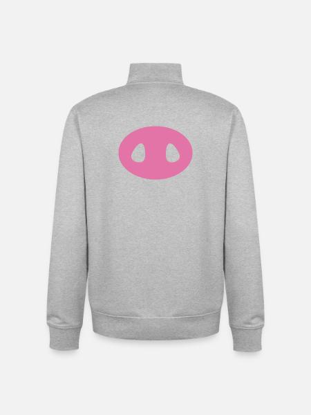 Pig snout - Unisex Organic Zip Sweatshirt by Stanley/Stella - heather grey