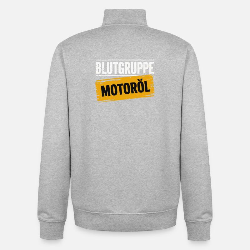Blutgruppe Motoröl Schrauber Design - Unisex Organic Zip Sweatshirt von Stanley/Stella - Grau meliert