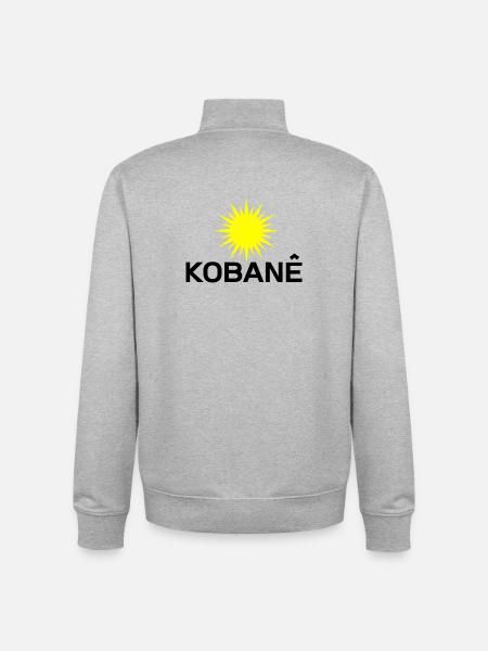 Kobane_Kurdistan_Sonne - Unisex Organic Zip Sweatshirt by Stanley/Stella - heather grey