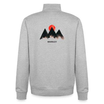 Urban Mountain - Nature Vibes by Free Art - Unisex Organic Zip Sweatshirt by Stanley/Stella - heather grey - Back - AI Model Male 185 light (185cm)