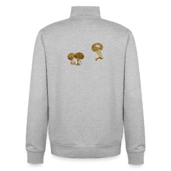Aquarell Pilzduo - Unisex Organic Zip Sweatshirt von Stanley/Stella - Grau meliert - Hinten - AI Model Male 185 light (185cm)