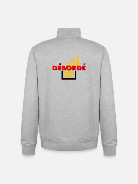 Débordé - Sweat zippé unisexe en coton bio Stanley/Stella - gris chiné