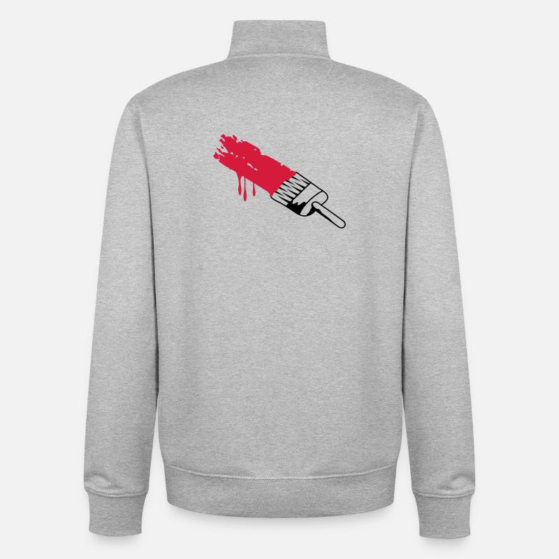 Pinsel mit Farbe - Unisex Organic Zip Sweatshirt von Stanley/Stella - Grau meliert