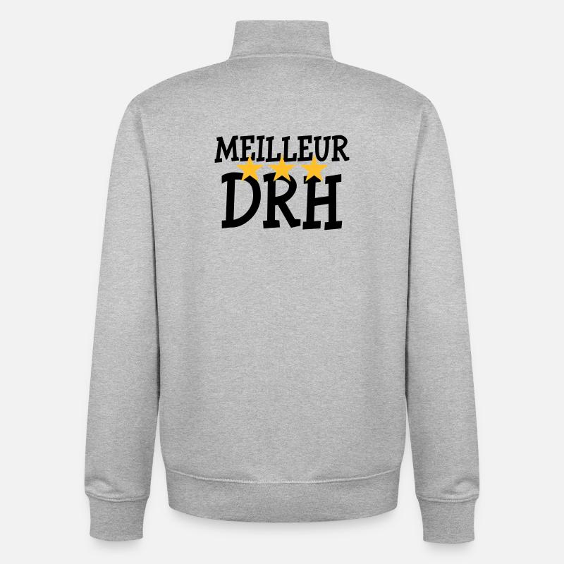 Meilleur DRH - Sweat zippé unisexe en coton bio Stanley/Stella - gris chiné
