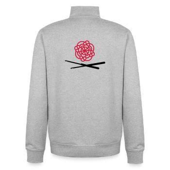 haekeln handarbeit hobby - Unisex Organic Zip Sweatshirt von Stanley/Stella - Grau meliert - Hinten - AI Model Male 185 light (185cm)