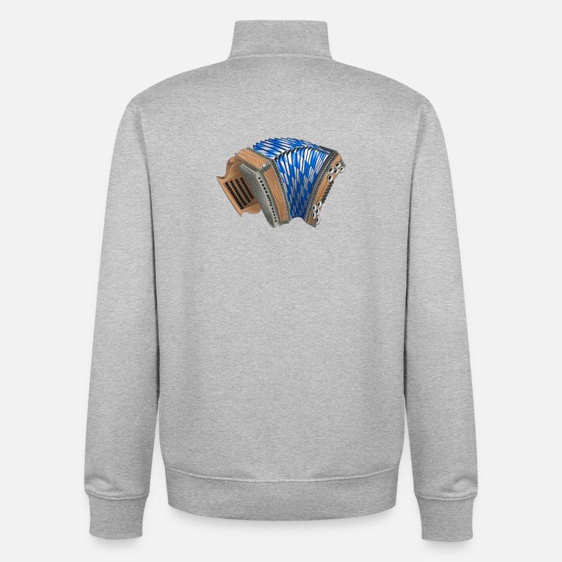 Harmonica styrienne - Bavière | ZiachON ! - Sweat zippé unisexe en coton bio Stanley/Stella - gris chiné