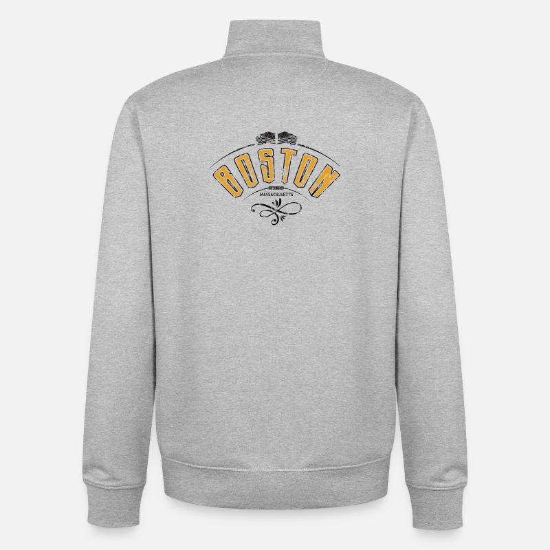Boston Grunge-Effekt - Unisex Organic Zip Sweatshirt von Stanley/Stella - Grau meliert