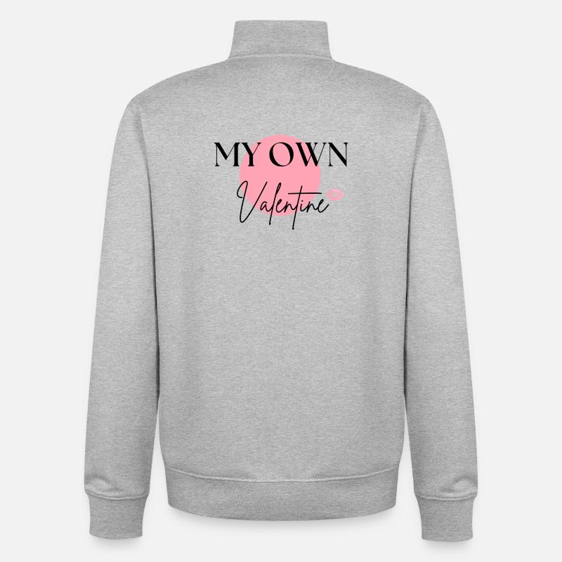 MY OWN VALENTINE - Unisex Organic Zip Sweatshirt von Stanley/Stella - Grau meliert