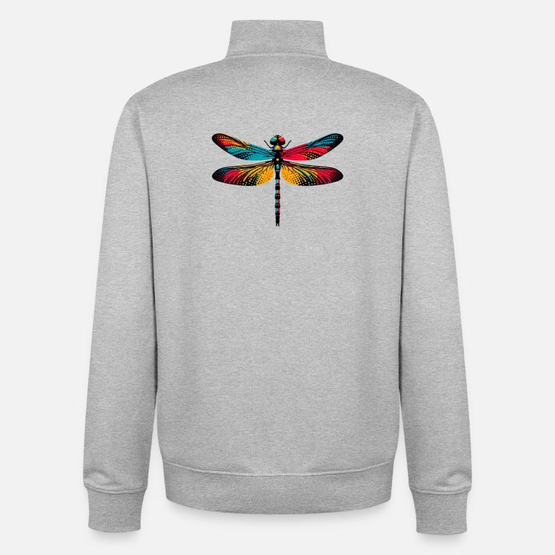 Libelle - Unisex Organic Zip Sweatshirt von Stanley/Stella - Grau meliert
