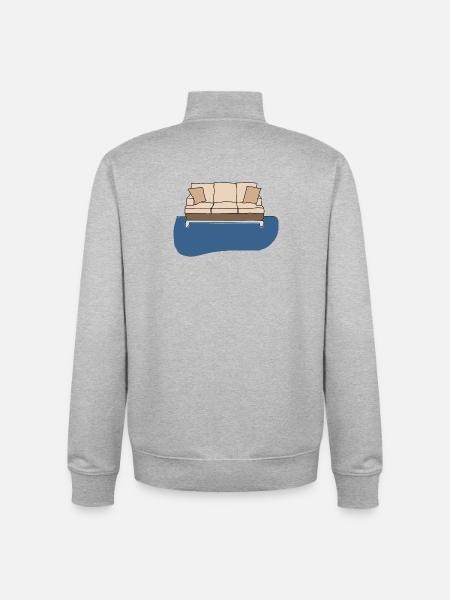 Sofa, bunte Grafik - Unisex Organic Zip Sweatshirt von Stanley/Stella - Grau meliert