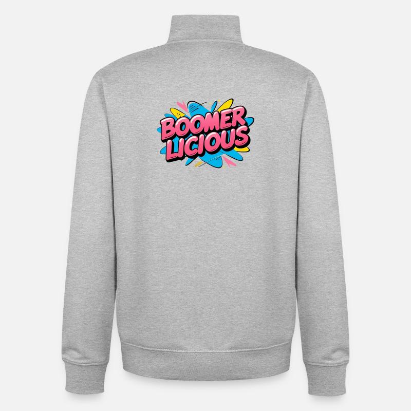 Boomerlicious - Sweat zippé unisexe en coton bio Stanley/Stella - gris chiné