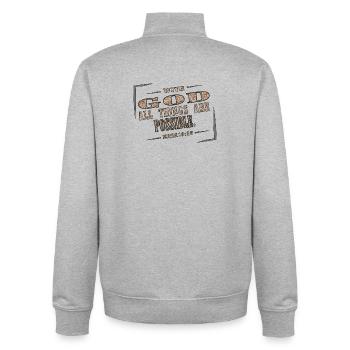 With God all things are Possible - Unisex Organic Zip Sweatshirt by Stanley/Stella - heather grey - Back - AI Model Male 185 light (185cm)