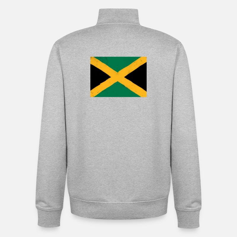 Flagge von Jamaika - Unisex Organic Zip Sweatshirt von Stanley/Stella - Grau meliert