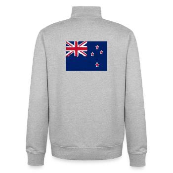 Drapeau de la Nouvelle-Zélande - Sweat zippé unisexe en coton bio Stanley/Stella - gris chiné - Dos - AI Model Male 185 light (185cm)