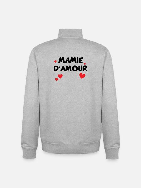 Oma der Liebe - Unisex Organic Zip Sweatshirt von Stanley/Stella - Grau meliert