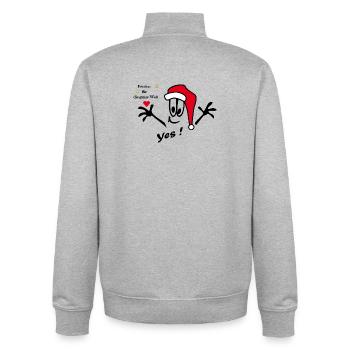 Weihnachtsmann mit Herz - Unisex Organic Zip Sweatshirt von Stanley/Stella - Grau meliert - Hinten - AI Model Male 185 light (185cm)