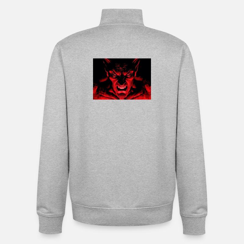 The Devil - Unisex Organic Zip Sweatshirt by Stanley/Stella - heather grey