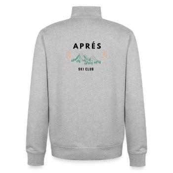 Aprés Ski Club - Unisex Organic Zip Sweatshirt von Stanley/Stella - Grau meliert - Hinten - AI Model Male 185 light (185cm)