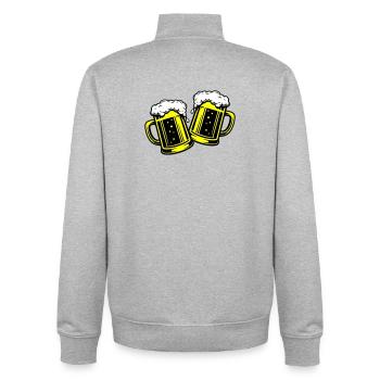 Beer Glass Beer Toast - Unisex Organic Zip Sweatshirt by Stanley/Stella - heather grey - Back - AI Model Male 185 light (185cm)