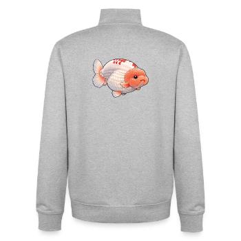 SUPER FAT RANCHU© AAA White Orange Ranchu Goldfish - Unisex Organic Zip Sweatshirt von Stanley/Stella - Grau meliert - Hinten - AI Model Male 185 light (185cm)