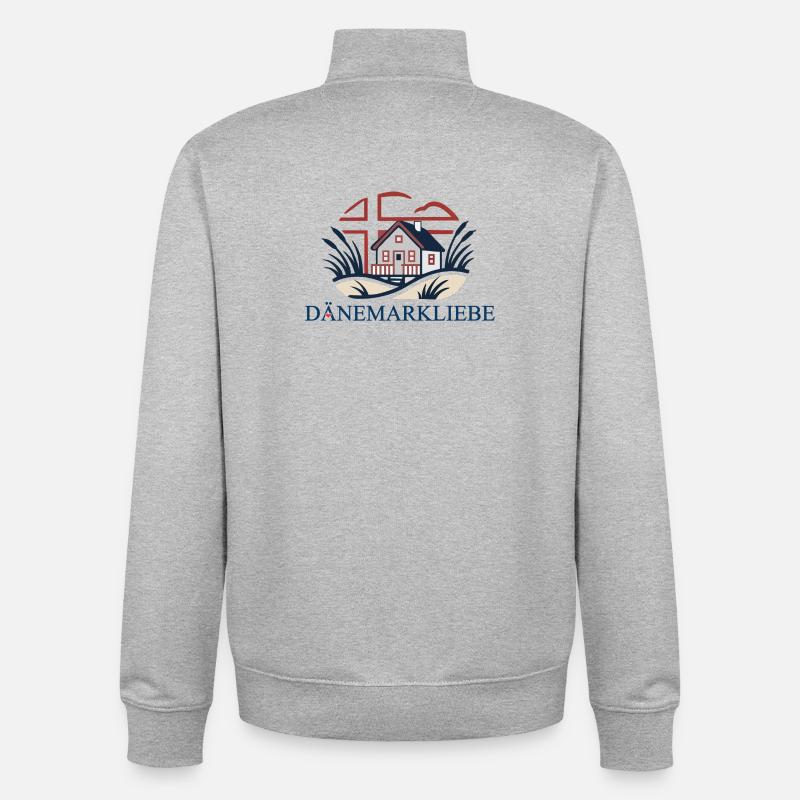 Dänemarkliebe - Ein Statement mit Aussagekraft - Unisex Organic Zip Sweatshirt von Stanley/Stella - Grau meliert