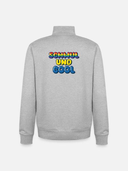 Gay and Cool / CSD, Pride design - Unisex Organic Zip Sweatshirt by Stanley/Stella - heather grey