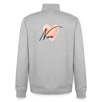 Nora Name für Mädchenname Baby Girl Baby Shower - Unisex Organic Zip Sweatshirt von Stanley/Stella - Grau meliert - Hinten - AI Model Male 185 light (185cm)