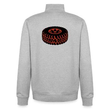 Offroad Tire Mud Tread - Unisex Organic Zip Sweatshirt by Stanley/Stella - heather grey - Back - AI Model Male 185 light (185cm)