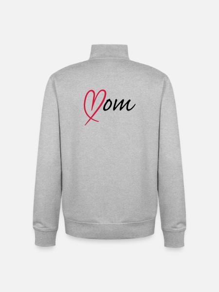 Mom Heart | Herz - Unisex Organic Zip Sweatshirt by Stanley/Stella - heather grey