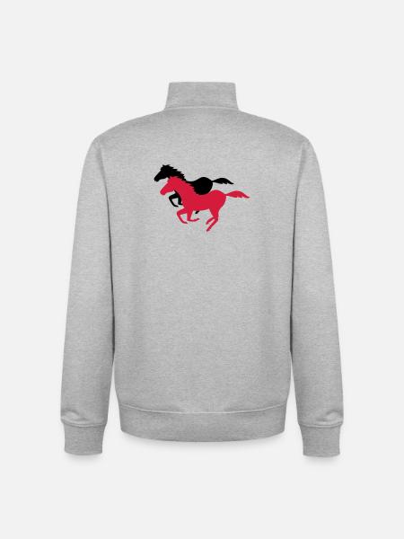 horse - Unisex Organic Zip Sweatshirt by Stanley/Stella - heather grey