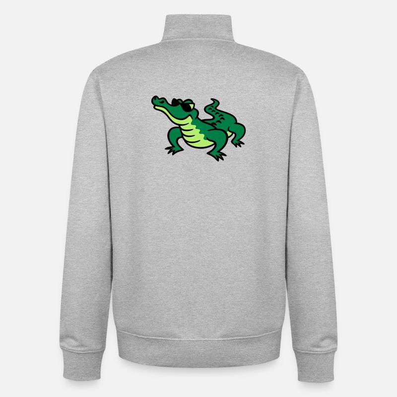 Cool Croc - Unisex Organic Zip Sweatshirt von Stanley/Stella - Grau meliert